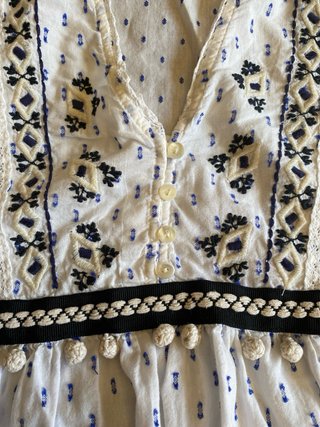 Blusa Zara bordada algodón Talla XS