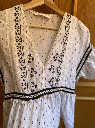 Blusa Zara bordada algodón Talla XS