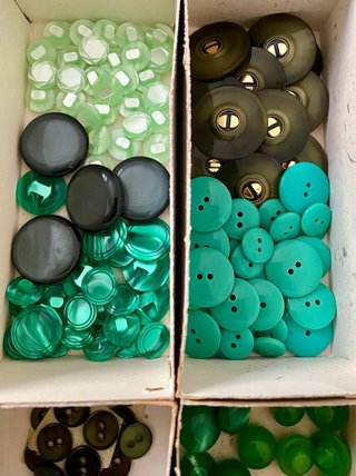 Lotto bottoni vintage verdi nuovi