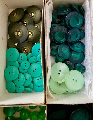 Lotto bottoni vintage verdi nuovi