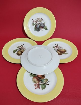 5 Platos Postre Limoges Porcelana