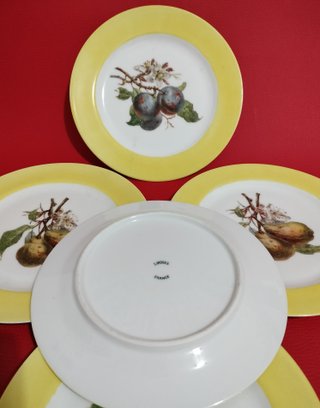 5 Platos Postre Limoges Porcelana