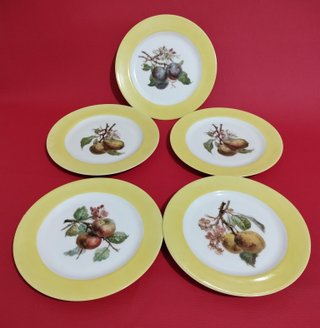 5 Platos Postre Limoges Porcelana