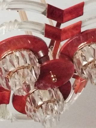 Lámpara de techo salón cristal roca