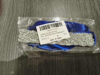 Cinturón de seda azul eléctrico con brillantes