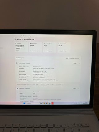 Microsoft Surface Book 2 i7 Plata