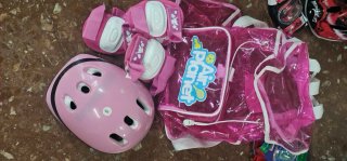 Protecciones Infantiles Rosa Casco y Rodilleras