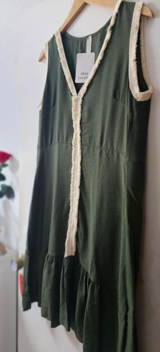 Vestido boho-chic verde