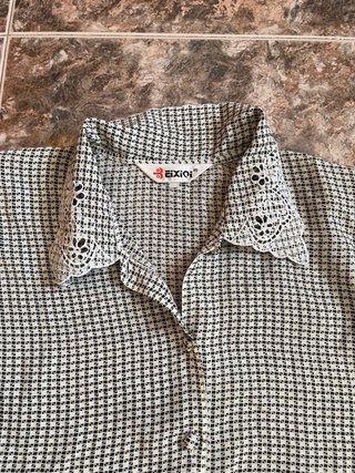 Blusa cuadros blanco y negro talla única
