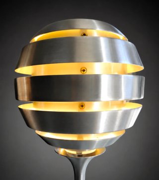 Coppia di lampade Space Age in alluminio spazzolato