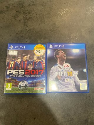 PES 2017 y FIFA 18 PS4