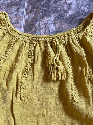 Blusa mostaza manga corta talla XXL