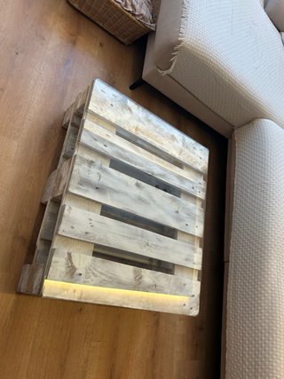 Mesa Palets Madera con Cristal