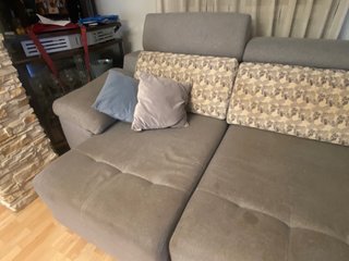 Sofá Italiano 3m Tela Beige/Gris