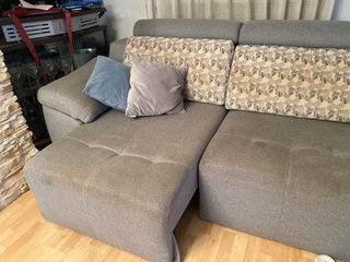 Sofá Italiano 3m Tela Beige/Gris