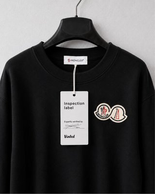Felpa Moncler Nera con Patch com verifica vinted