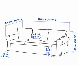Sofá 3 plazas beige Ikea