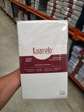 Sábana Bajera Karameló Blanca 150cm