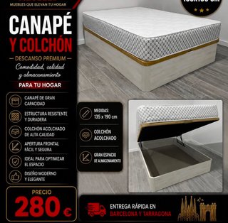 Canapé y Colchón 135x190 cm