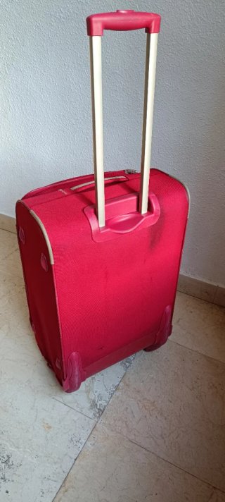 Talla L Maleta Delsey Roja 4 Ruedas