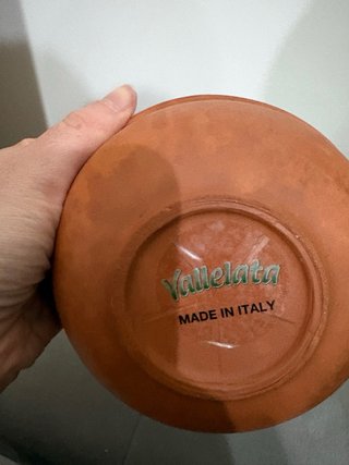 Ciotolina in terracotta verde e arancione