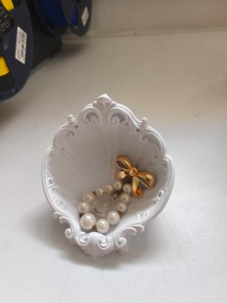 Joyero Concha Blanca Estilo Coquette 3D vintage