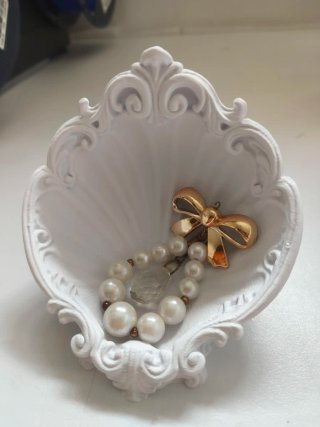 Joyero Concha Blanca Estilo Coquette 3D vintage