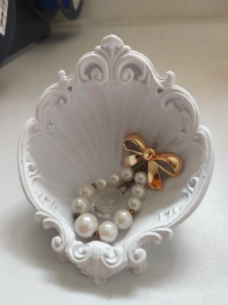 Joyero Concha Blanca Estilo Coquette 3D vintage