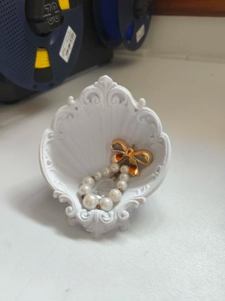 Joyero Concha Blanca Estilo Coquette 3D vintage
