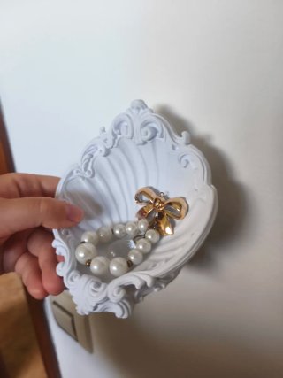 Joyero Concha Blanca Estilo Coquette 3D vintage