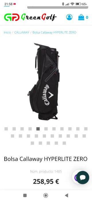 Bolsa de Golf Callaway Zero Negra.