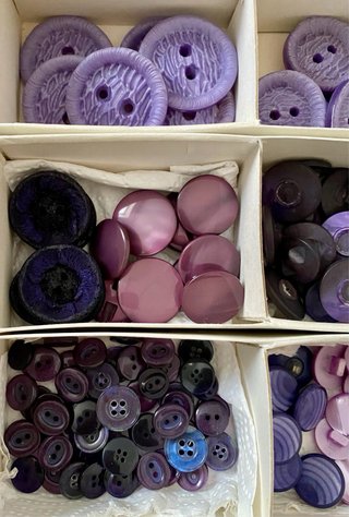 Lotto bottoni vintage lilla viola Nuovi