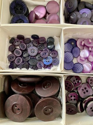 Lotto bottoni vintage lilla viola Nuovi
