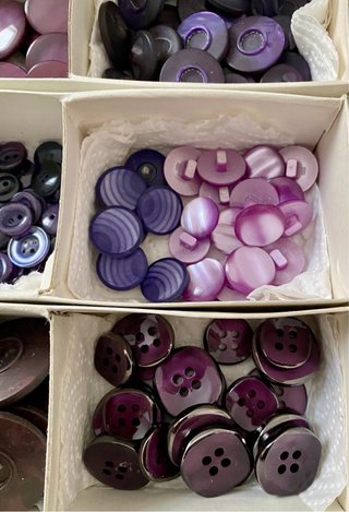Lotto bottoni vintage lilla viola Nuovi