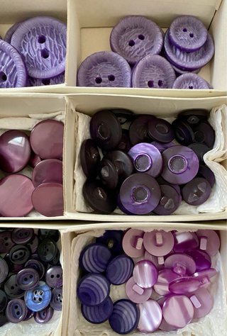Lotto bottoni vintage lilla viola Nuovi