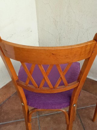 2 Sillas Retro Madera Tapizado Tela