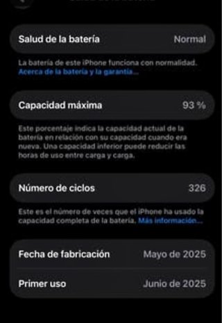 iPhone 16 Pro 256GB 93% Batería