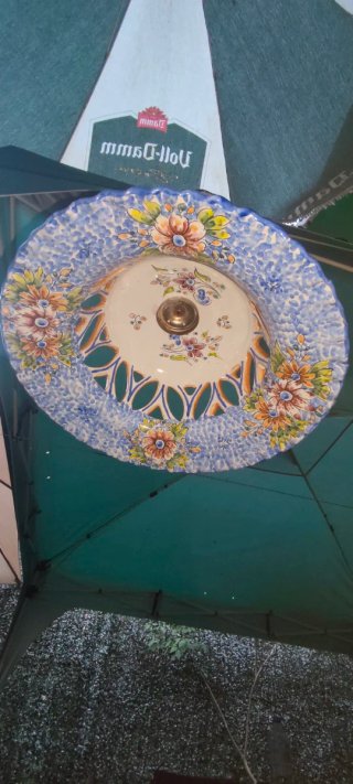Espectacular Lámpara de cerámica de Talavera.