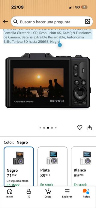 PRIXTON Cámara Digital Xplorer DV900, WiFi, 4K