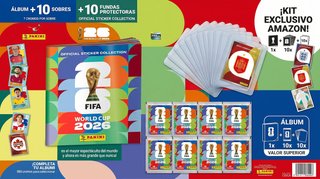 Álbum Panini Mundial 2026 + 10 Sobres + 10 Fundas