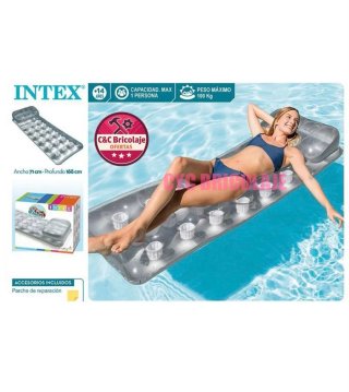 Colchoneta hinchable Intex con portavasos