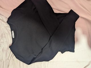Camiseta Bershka Manga Larga Negra S