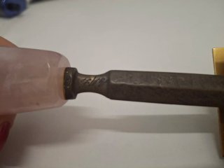 Tagliacarte vintage argento e quarzo rosa