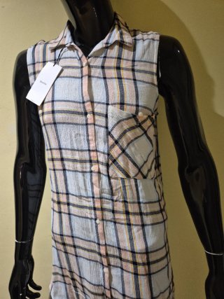 Blusa/camisa cuadros sin mangas M