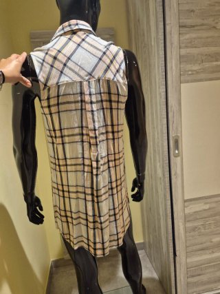 Blusa/camisa cuadros sin mangas M