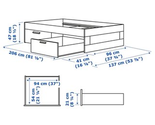 Cama Brimnes Ikea + Somier + Colchón
