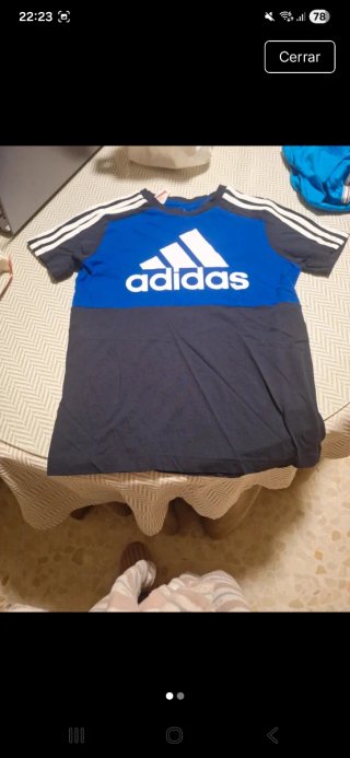 Camiseta Adidas Azul y Gris talla 11 años