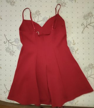 Vestido Rojo Evasé Tirantes