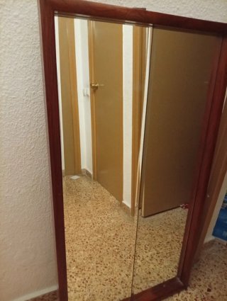 Espejo de madera y cristal