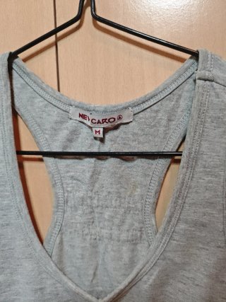 Top tirantes NEW GANG gris/rojo Talla M